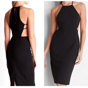 Express Black Backless Halter Cocktail Dress